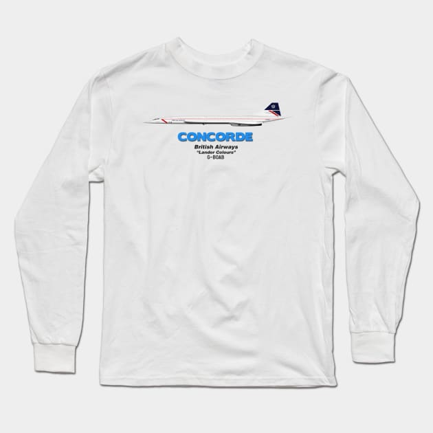 Concorde - British Airways "Landor Colours" Long Sleeve T-Shirt by TheArtofFlying